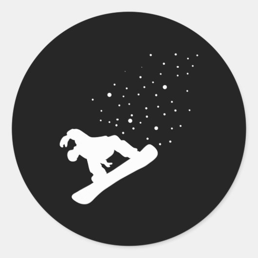 Snowboarder Snowboarden 4 Ronde Sticker (Voorkant)