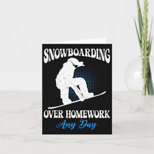 Snowboarder snowboarden boven huiswerk elke dag pl kaart (Voorkant)