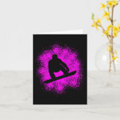 Snowboarder Snowboarden Vrouwen Mannen Kaart (Gele Bloem)