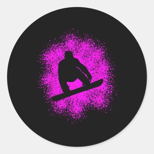 Snowboarder Snowboarden Vrouwen Mannen Ronde Sticker (Voorkant)