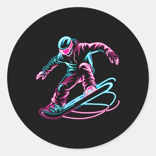 Snowboarder Snowboarder 3 Ronde Sticker (Voorkant)