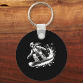 Snowboarder Snowboarder Winter Slope Downhill Hol Sleutelhanger (Voorkant)