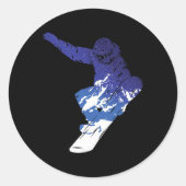 Snowboarder Snowboarder Wintersport S Ronde Sticker (Voorkant)
