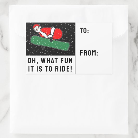 Snowboarder Snowboarding Holiday Gift Labels (Tas)