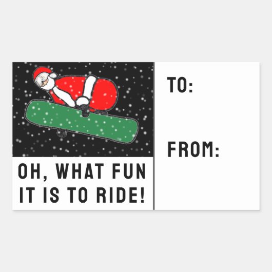 Snowboarder Snowboarding Holiday Gift Labels (Voorkant)