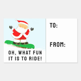 Snowboarder Snowboarding Holiday Gift Tags Rechthoekige Sticker