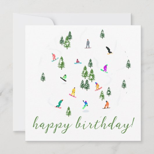 Snowboarder Snowboarding Illustratie Birthday (Voorkant)