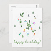 Snowboarder Snowboarding Illustratie Birthday Briefkaart (Voorkant / Achterkant)