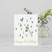 Snowboarder Snowboarding Illustratie Birthday Folie Feestdagen Briefkaart (Staand Voorkant)