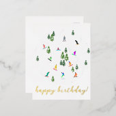 Snowboarder Snowboarding Illustratie Birthday Folie Feestdagen Briefkaart (Voorkant / Achterkant)