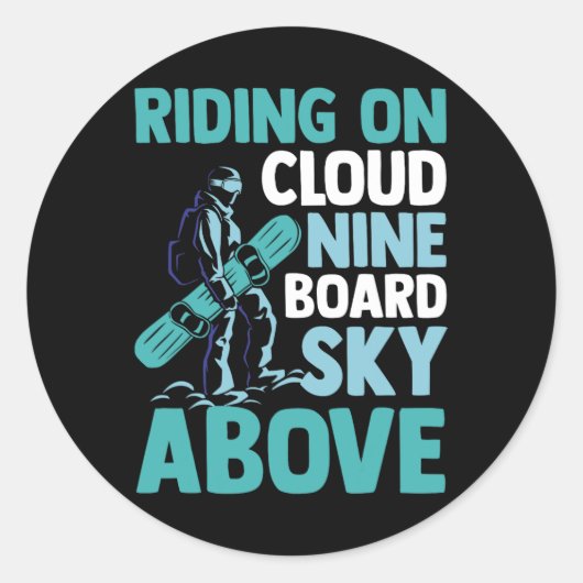 Snowboarder Snowboarding Ronde Sticker (Voorkant)