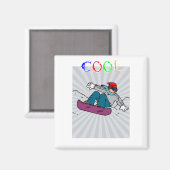 Snowboarder | Snowboarding | snowboarden Magneet (Voorkant / Achterkant)