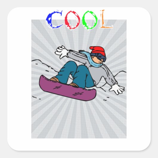  Snowboarder | Snowboarding | snowboarden Vierkante Sticker (Voorkant)