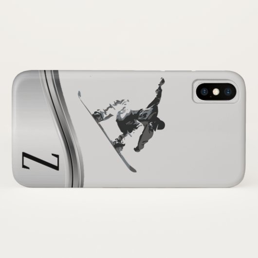 Snowboarder Sports Snowboard Monogram Case-Mate iPhone Case (Achterkant (horizontaal))