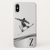 Snowboarder Sports Snowboard Monogram Case-Mate iPhone Case (Achterkant)