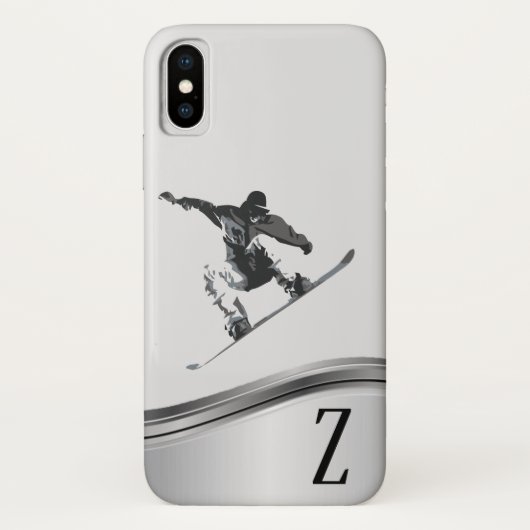 Snowboarder Sports Snowboard Monogram Case-Mate iPhone Case (Achterkant)