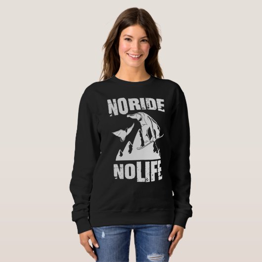Snowboarder Sprüche Lustig No Ride No Life Snowbo Trui (Voorkant volledig)