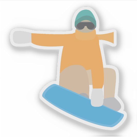 Snowboarder Sticker (Voorkant)