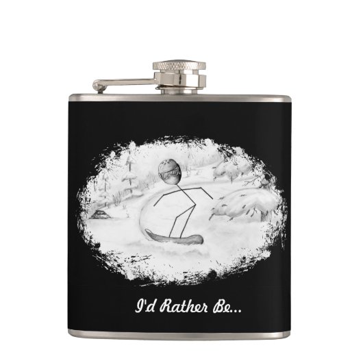 Snowboarder Stickman Flask Heupfles (Voorkant)