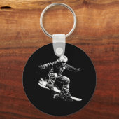 Snowboarder tekenen snowboarden helling 1 sleutelhanger (Voorkant)