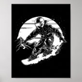 Snowboarder tekenen Snowboarden helling 2 Poster (Voorkant)