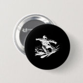 Snowboarder tekenen snowboarden helling ronde button 5,7 cm (Voorkant /achterkant)