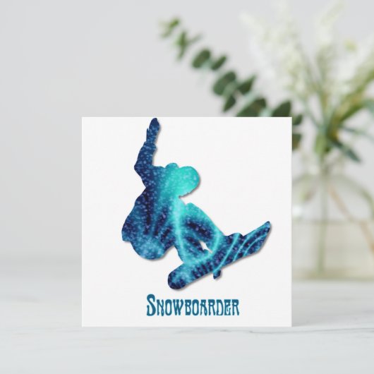 Snowboarder Uitnodiging (Staand voorkant)