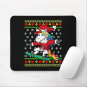 Snowboarder Unicorn Kerstman Snowboarden Kerst S Muismat (Met muis)