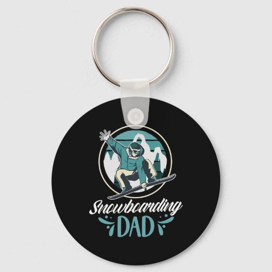 Snowboarder vader Snowboarder vader Snowboarder va Sleutelhanger (Voorkant)