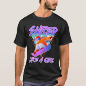 Snowboarder versnipperd als een meisje snowboard m t-shirt (Voorkant)