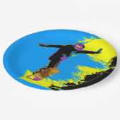 Snowboarder vlucht - Snowboarder Papieren Bordje (Gekanteld)