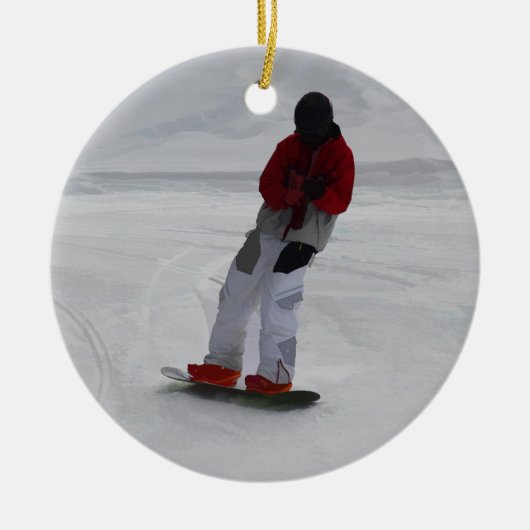 Snowboarder "voorbereiding op de ski" Wintersport  Keramisch Ornament (Voorkant)