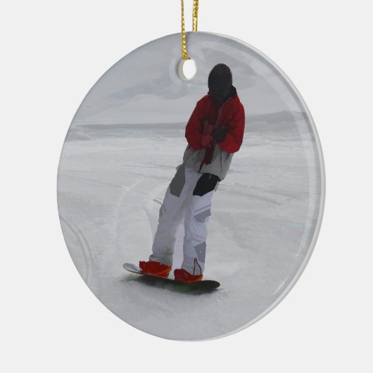 Snowboarder "voorbereiding op de ski" Wintersport  Keramisch Ornament (Links)