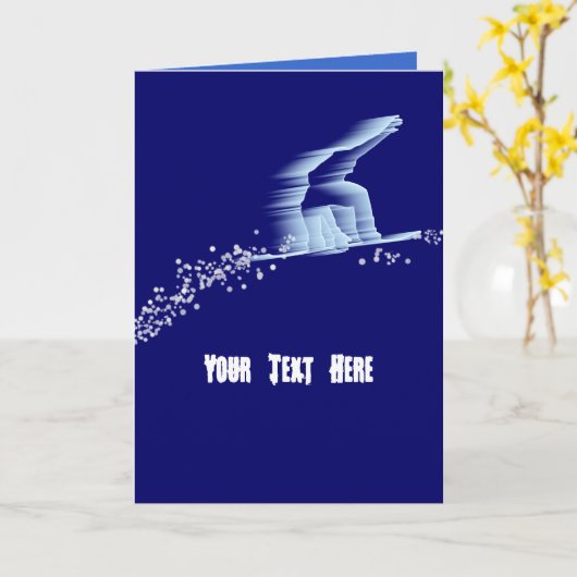 Snowboarder Wenskaart Sjabloon (Gele Bloem)