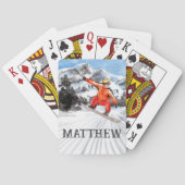 Snowboarder Winter Sports Pokerkaarten (Achterkant)