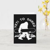 Snowboarder Yeti T Shirt Kaart (Gele Bloem)