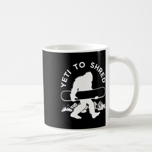 Snowboarder Yeti T Shirt Koffiemok (Rechts)