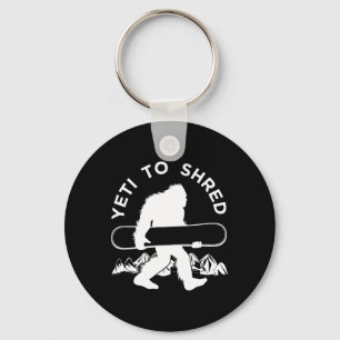 Snowboarder Yeti T Shirt Sleutelhanger