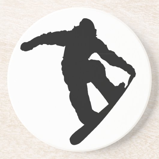 Snowboarder Zandsteen Onderzetter (Voorkant)