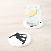 Snowboarder Zandsteen Onderzetter (Zijkant)