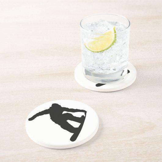 Snowboarder Zandsteen Onderzetter (Zijkant)