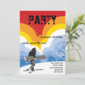 Snowboarder's droomuitnodiging kaart (Staand voorkant)