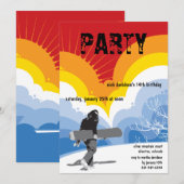 Snowboarder's droomuitnodiging kaart (Voorkant / Achterkant)