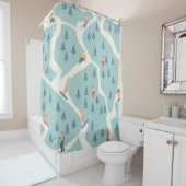 Snowboarders en skiërs rijden in het skioord. Pe Douchegordijn (In situ)