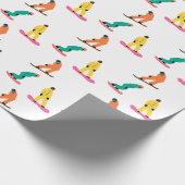 Snowboarders Pattern Holiday Xmas Cadeaupapier (Hoek)