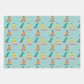 Snowboarders Pattern Holiday Xmas Inpakpapier Vel (Voorkant 2)