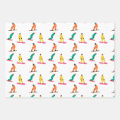 Snowboarders Pattern Holiday Xmas Inpakpapier Vel (Voorkant)