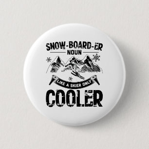 Snowboarders Pres-Ski Winter Snowboard Gifts Ronde Button 5,7 Cm