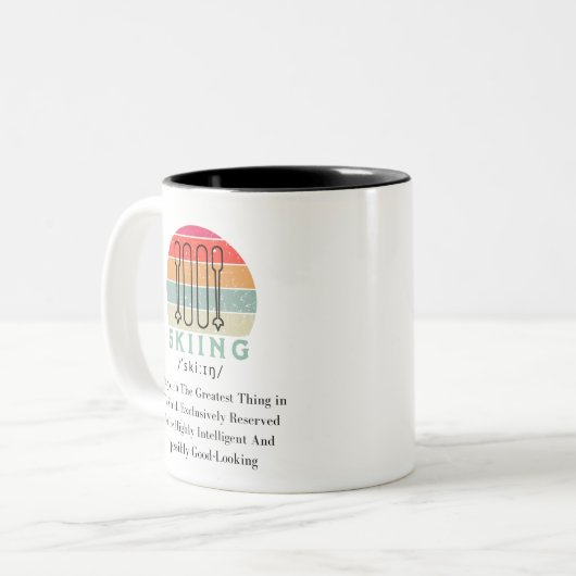 Snowboarders Skiing  Instructor Pap of mam Tweekleurige Koffiemok (Voorkant links)