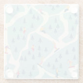 Snowboarders, wintersportplaats, actieve recreatie glazen onderzetter (Achterkant)